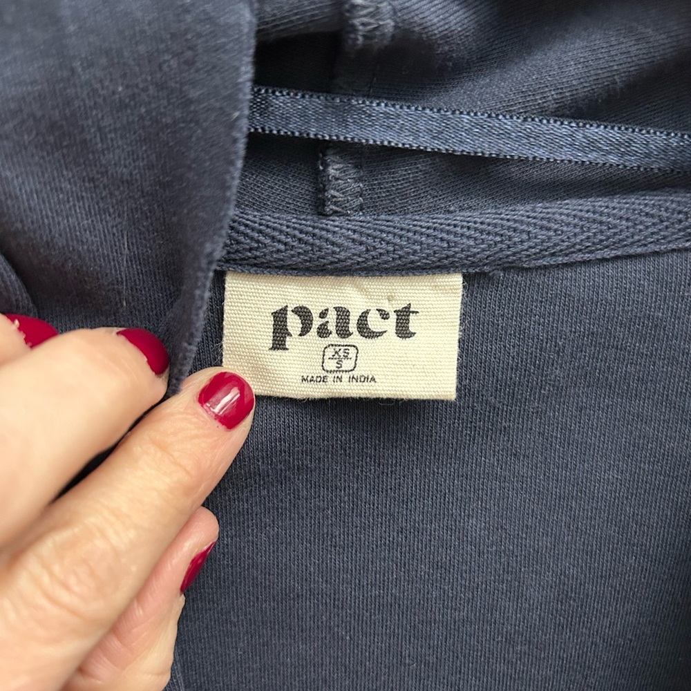 Pact Women's Slate Blue Open-Front Cardigan - Picture 8 of 10